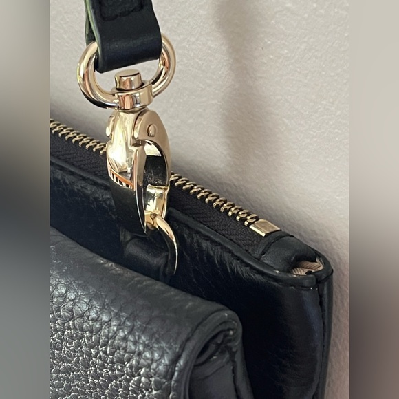 Women’s Celine Dion Black Leather Shoulder Purse Crossbody Purse Evening Clutch - Picture 8 of 14